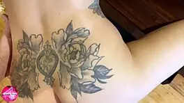 fucked girlfriend hard doggystyle with blowjob closeup then cum on her big ass