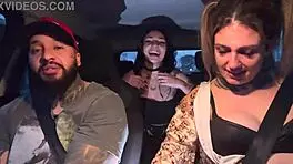 Rideshare babe sucks tiny hard tits till backseat cum explosion 🚗💦