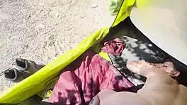 Lost in woods sexy argentinian bodybuilder milks my throbbing load outdoors