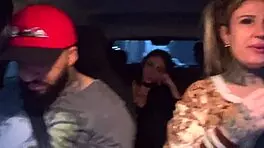 Rideshare babe sucks tiny hard tits till backseat cum explosion 🚗💦