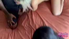 called partner over to tease two fresh young cuties around