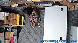 caught ebony shoplifter teen now she pays with wet pussy