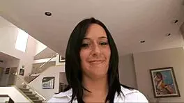 petite skinny brunette teen babe takes old monster cock facial on shaved tight pussy lips