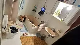 spy cam catches me wildly masturbating with dildo in steamy bath 🛁💦😈