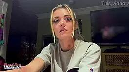 petite kinky blonde sassy teases her juicy titties and wet pussy endlessly