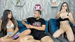 threesome babes ride cowgirl in public outdoor group fucking frenzy