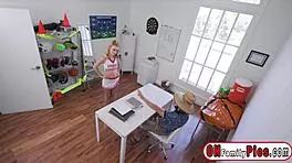 beautiful cheerleader khloe skips panties for deepthroat doggystyle pounding