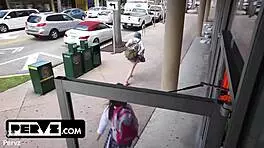 Daisy's shoplifting bust turns into kinky gym strip search creampie with athletic Nicky