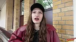 german scout mari moon's slim body takes rough casting fuck with eye cumshot