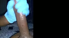 aw fuck, her pretty handjob with spit feels so good on my big cock