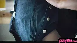 feeling those petite brunette teens' tits during hot lesbian play