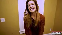 charming ginger keaton masturbates pussy then sucks to swallow milk