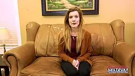 charming ginger keaton masturbates pussy then sucks to swallow milk