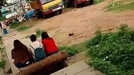 what if sexy indian flashes blue panties in crowded public spot?