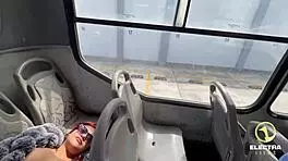 peruvian redhead slut rides bus collector's big cock