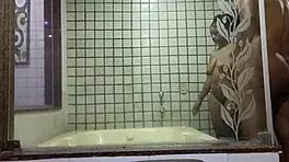 Latina teen tempts with tits in first hydromassage seduction