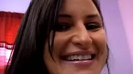 Young Brunette Goes Wild Sucking and Licking Massive Cock!