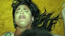 damn, this blue-eyed brunette gets pounded nonstop in the hotel room