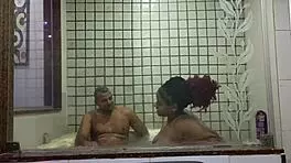 Latina teen tempts with tits in first hydromassage seduction