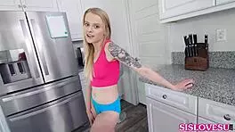 paris white stuffs her mouth full with stepbro's huge prick!