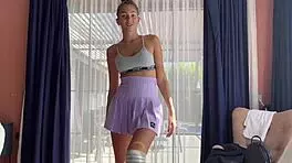 first time rough anal makes 18yo model legs shake in orgasmic pov