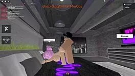 Horny student virgin pounds Roblox teacher milf hard!