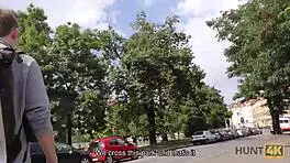 Hot tourist fingered and fucked hard for cash by stranger