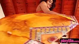 beautiful indian angel constance strips sensually