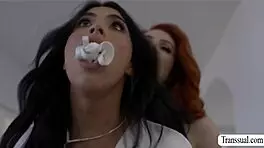 Shemale Maid Pounds Horny Bridesmaids' Tight Holes!