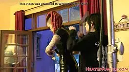 hey this petite goth babe looks so hot at her modeling gig! 🔥😈