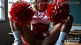 sexy ai teen cheerleader shows off her perfect tits and ass in animation