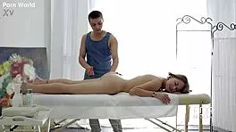 eager brunette teases in tight lingerie