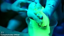 watching these hot lesbians slime up feet for intense foot fetish hitachi vibrator play gets me so wet