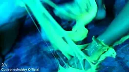 watching these hot lesbians slime up feet for intense foot fetish hitachi vibrator play gets me so wet