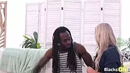 Busty Blonde Assistant Devours Big Black Cock Deep