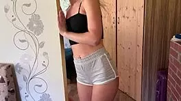 Stepsis flaunts fit body but ends bent over taking huge cock doggystyle