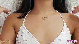 brunette teen's perfect body tempts softly