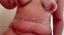 Nicole's Fat Plump Butt and Cute Titties Dripping Wet in Steamy Bathroom Shower Show!