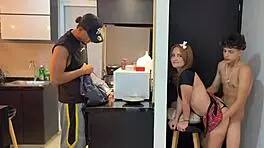 hot colombian milf neighbor sneaks away for rough pounding while hubby distracted