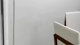 slid right into her tight ass while girlfriend cooked in sheer lingerie