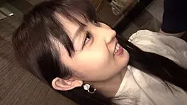 Japanese college babe's first love hotel makeout session