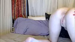 hot tranny teases asshole solo with toys in homemade assplay session