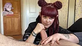 curious alien girl teases and milks massive cock for sticky reward