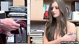 tattooed brunette shoplyfter teen spreadeagle pussy fuck bent over doggystyle facial