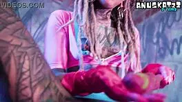 tattooed punk slut doubles up toys in ass and pussy play 💦