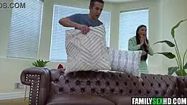 Sneaky Brunette Teen Blows Fucks Older Man