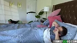 Sneaky Brunette Teen Blows Fucks Older Man