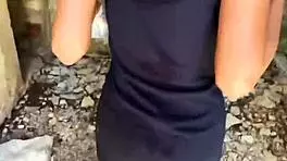 risky public pov has 18yo riding rough with natural tits