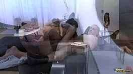 beautiful young babes tease suck old cock in hardcore threesome