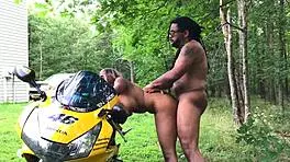 Bend over Nina for that wild motorcycle ride!